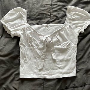 Garage White Peasant Top